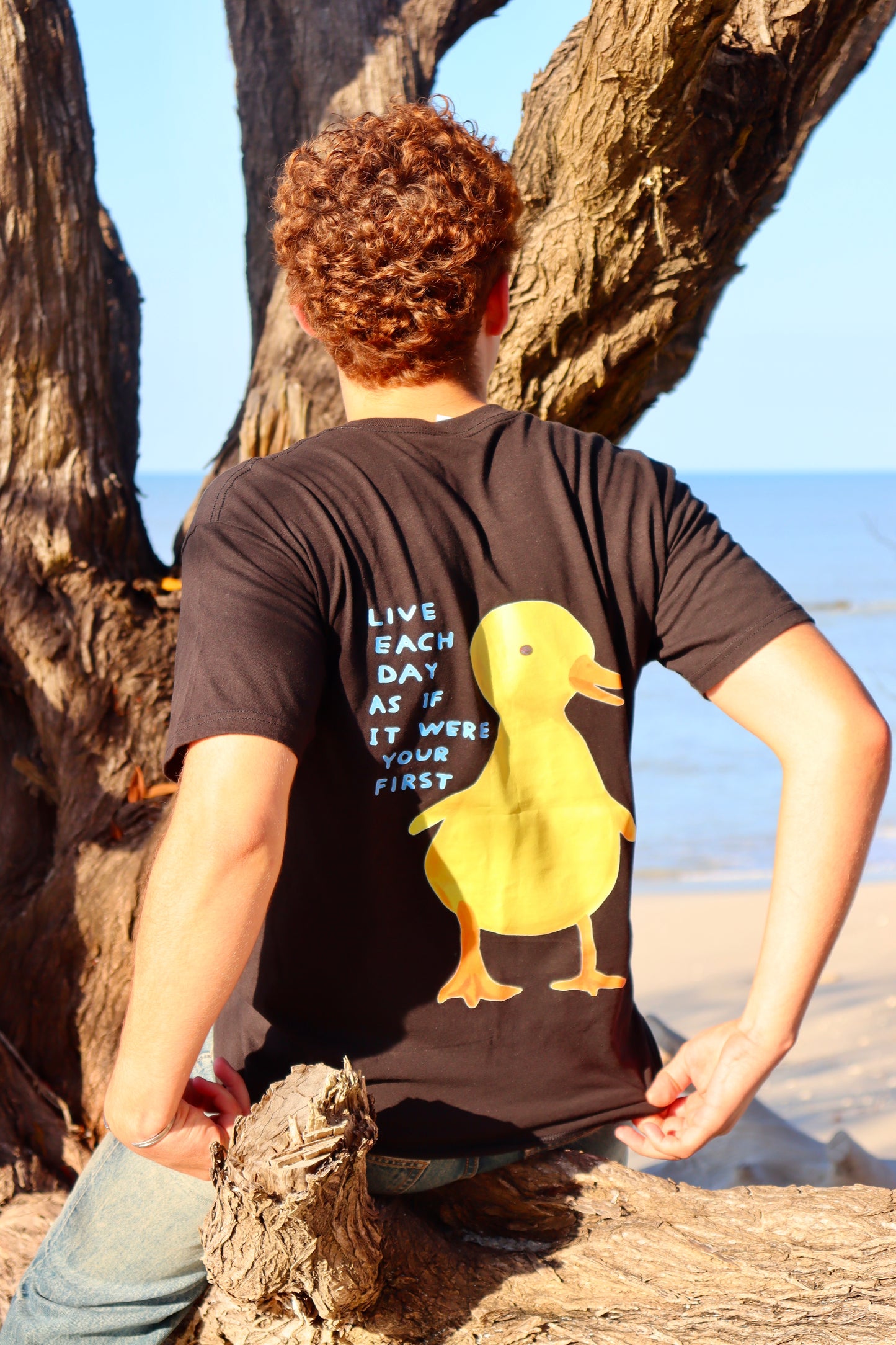 Live each day as if it were your first oversized T-shirt